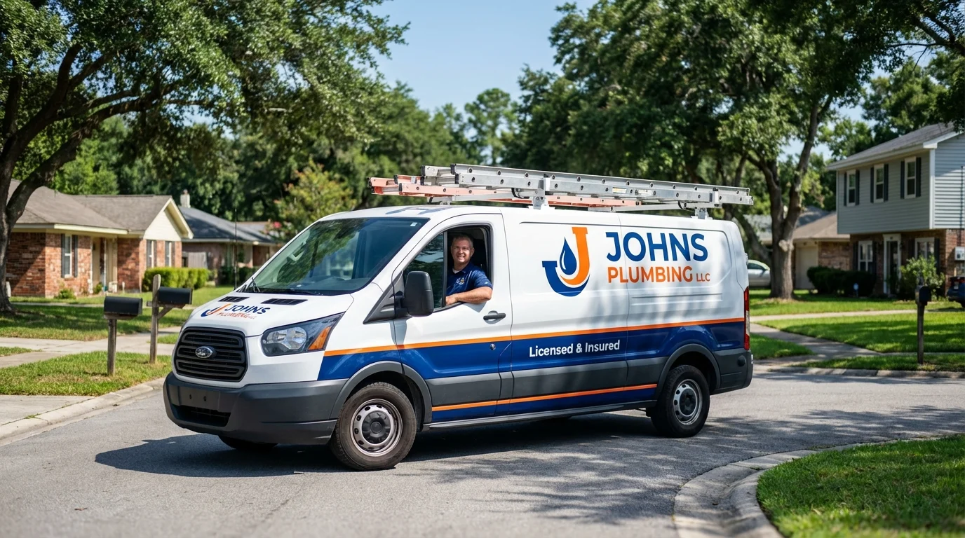 Johns Plumbing LLC service van in Safety Harbor, FL
