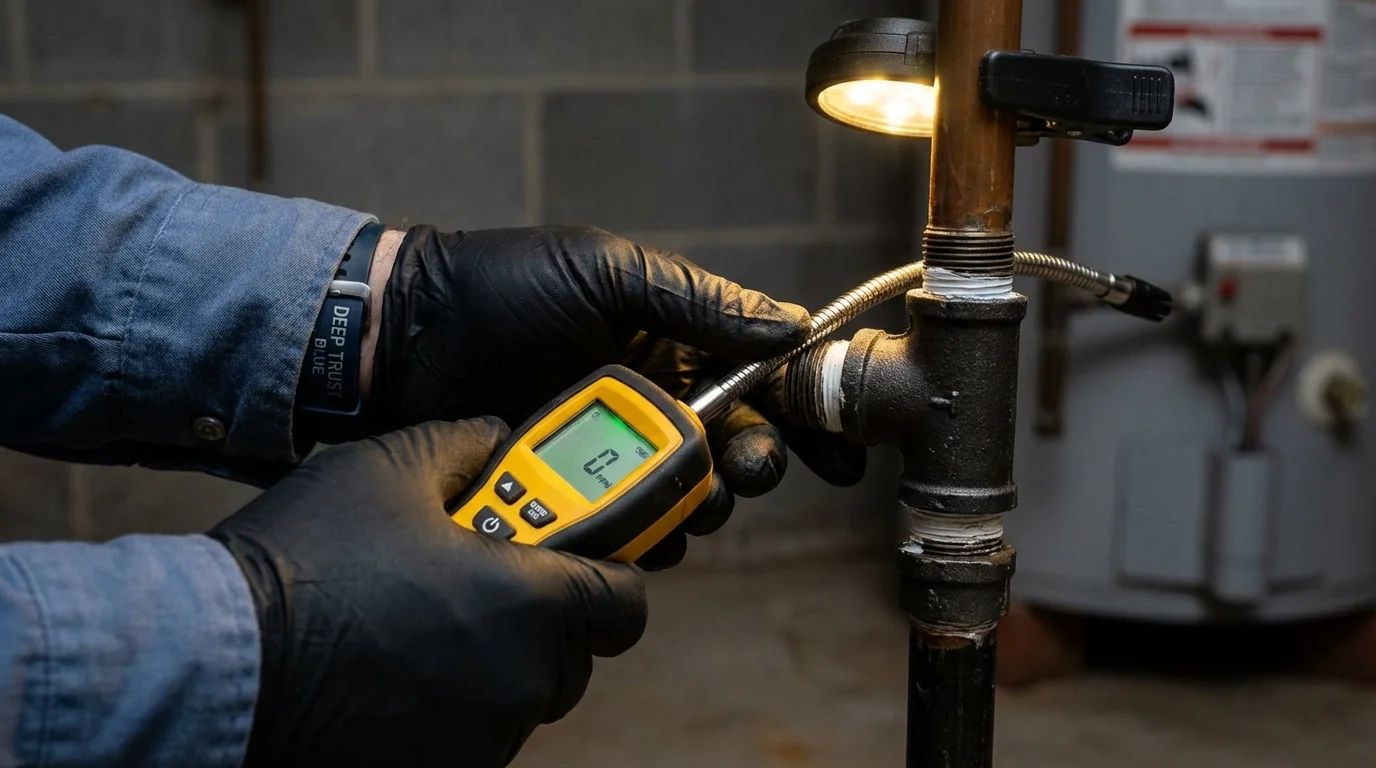 Gas leak detection with electronic sniffer by Johns Plumbing LLC in Safety Harbor