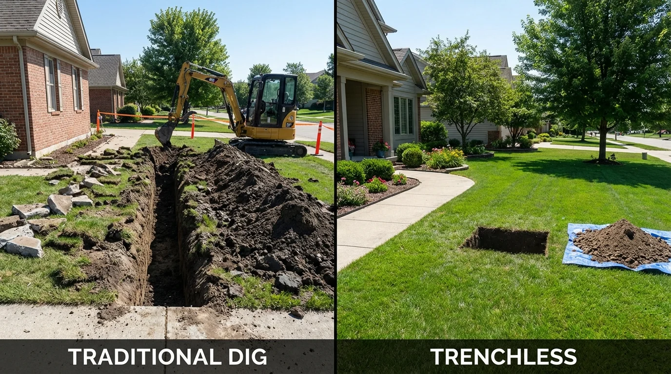Trenchless sewer repair with minimal yard damage versus traditional excavation in Safety Harbor, FL